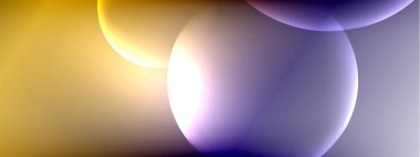 Vektör soyut arka plan sıvı baloncuk daireleri, gölgeler ve ışık efektleri ile sıvı gradyan. Metin için parlak tasarım şablonları
