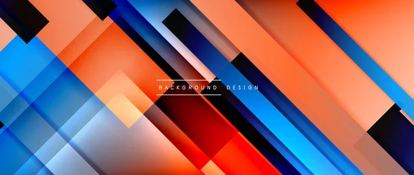 Dynamiczne linie na gradiencie barw cieczy. Modne geometryczne abstrakcyjne tło dla Twojego tekstu, logo lub grafiki — Wektor stockowy