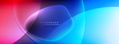 Vektör soyut arkaplan - sıvı kabarcıklar, gölgeler ve ışık efektleri ile sıvı gradyan şekiller. Metin için parlak tasarım şablonu