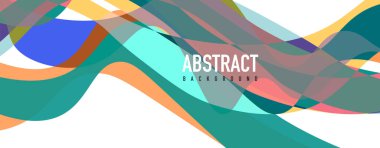 Akışkan dalga renkli soyut arkaplan. Dinamik renkli canlı vektör tasarımı