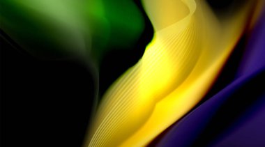 Siyah arkaplanda sıvı renk eğimleri