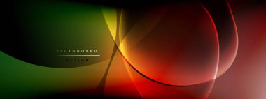 Vektör soyut arkaplan - sıvı kabarcıklar, gölgeler ve ışık efektleri ile sıvı gradyan şekiller. Metin için parlak tasarım şablonu