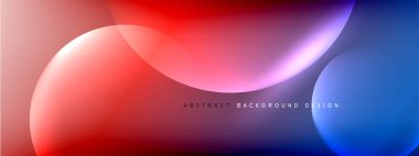 Vektör soyut arka plan sıvı baloncuk daireleri, gölgeler ve ışık efektleri ile sıvı gradyan. Metin için parlak tasarım şablonları