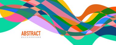 Akışkan dalga renkli soyut arkaplan. Dinamik renkli canlı vektör tasarımı