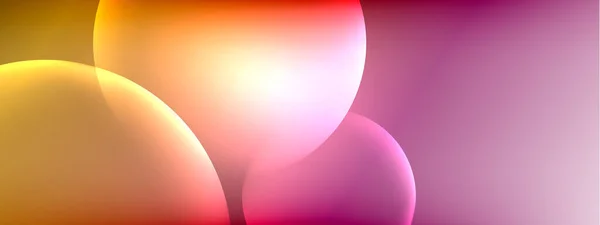 Vector abstracto fondo círculos de burbujas líquidas en gradiente de fluido con sombras y efectos de luz. Plantillas de diseño brillante para texto — Vector de stock