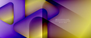 Üçgen geometrik soyut arkaplanı şekillendirir. Üç boyutlu gölge efektleri ve sıvı eğimleri. Metin mesajınız için modern üstüste bindirme formları duvar kağıdı