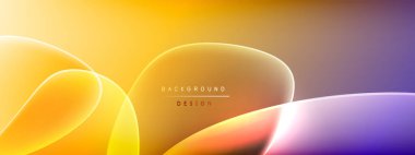 Vektör soyut arkaplan - sıvı kabarcıklar, gölgeler ve ışık efektleri ile sıvı gradyan şekiller. Metin için parlak tasarım şablonu