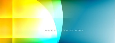 Vektör soyut arkaplan - gölgeler ve ışık efektleri ile sıvı gradyanı üzerinde daire ve çapraz çapraz. Metin için tekno ya da ticari parlak tasarım şablonları