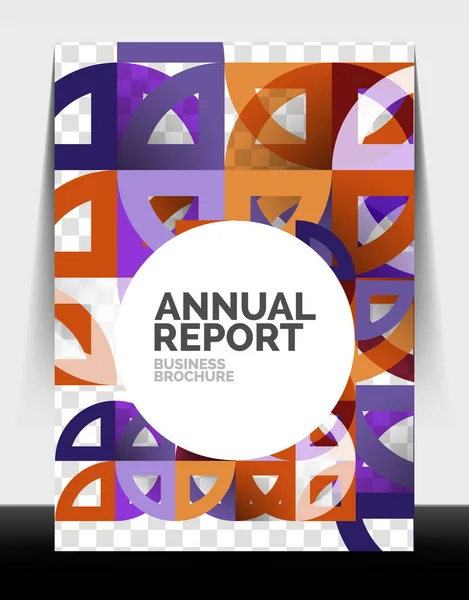 Business flyer annual report, circle and triangle shapes modern design — Stock Vector