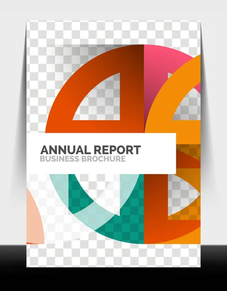 Business flyer annual report, circle and triangle shapes modern design — Stock Vector