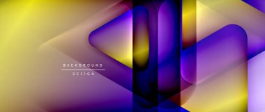 Üçgen geometrik soyut arkaplanı şekillendirir. Üç boyutlu gölge efektleri ve sıvı eğimleri. Metin mesajınız için modern üstüste bindirme formları duvar kağıdı