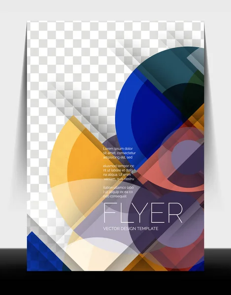 A4 flyer annual report circle design, vector background print template — 스톡 벡터