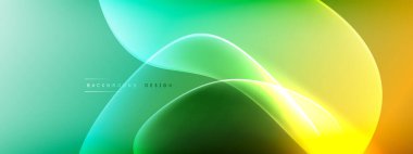 Vektör soyut arkaplan - sıvı kabarcıklar, gölgeler ve ışık efektleri ile sıvı gradyan şekiller. Metin için parlak tasarım şablonu