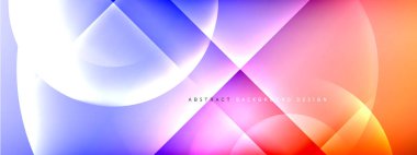 Vektör soyut arkaplan - gölgeler ve ışık efektleri ile sıvı gradyanı üzerinde daire ve çapraz çapraz. Metin için tekno ya da ticari parlak tasarım şablonları