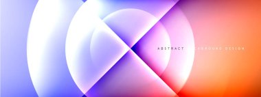 Vektör soyut arkaplan - gölgeler ve ışık efektleri ile sıvı gradyanı üzerinde daire ve çapraz çapraz. Metin için tekno ya da ticari parlak tasarım şablonları