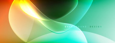 Vektör soyut arkaplan - sıvı kabarcıklar, gölgeler ve ışık efektleri ile sıvı gradyan şekiller. Metin için parlak tasarım şablonu