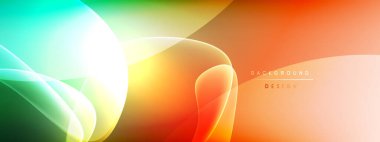 Vektör soyut arkaplan - sıvı kabarcıklar, gölgeler ve ışık efektleri ile sıvı gradyan şekiller. Metin için parlak tasarım şablonu