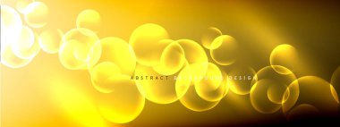 Vektör soyut arka plan sıvı baloncuk daireleri, gölgeler ve ışık efektleri ile sıvı gradyan. Metin için parlak tasarım şablonları