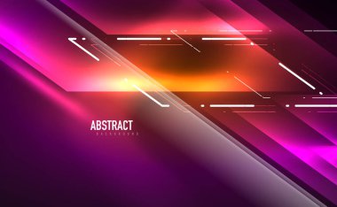 Dinamik neon parlak, soyut bir arkaplan. İş veya teknoloji sunumu, İnternet posteri veya web broşürü kapağı, duvar kağıdı için modaya uygun soyut düzen şablonu