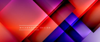 Kare şekiller bileşimi, akışkan geometrik soyut arkaplan. 3B gölge efektleri, modern tasarım şablonu