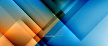 Kare şekiller bileşimi, akışkan geometrik soyut arkaplan. 3B gölge efektleri, modern tasarım şablonu