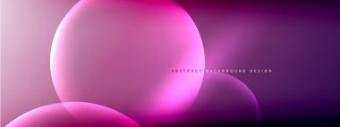Vektör soyut arka plan sıvı baloncuk daireleri, gölgeler ve ışık efektleri ile sıvı gradyan. Metin için parlak tasarım şablonları
