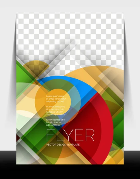 A4 flyer annual report circle design, vector background print template — Stock Vector