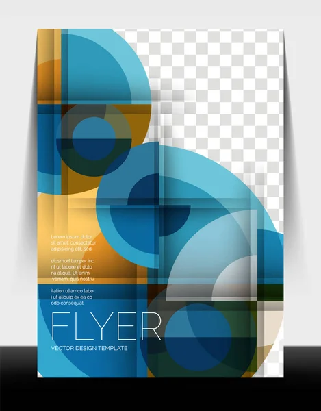 A4 flyer annual report circle design, vector background print template — 스톡 벡터