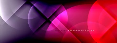 Vektör soyut arkaplan - gölgeler ve ışık efektleri ile sıvı gradyanı üzerinde daire ve çapraz çapraz. Metin için tekno ya da ticari parlak tasarım şablonları
