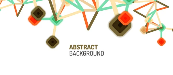 Abstract vierkant dot verbindingen, platte stijl veelkleurige geometrische achtergrond voor Behang, Banner, Achtergrond, Kaart, Boek Illustratie, landing page of poster ontwerp — Stockvector