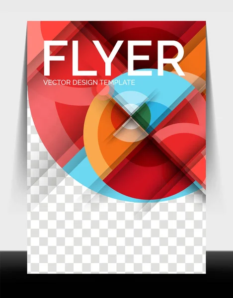 A4 flyer annual report circle design, vector background print template — 스톡 벡터