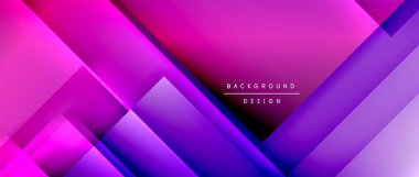 Kare şekiller bileşimi, akışkan geometrik soyut arkaplan. 3B gölge efektleri, modern tasarım şablonu