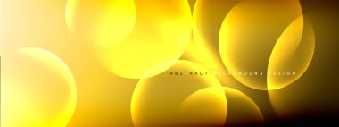 Vektör soyut arka plan sıvı baloncuk daireleri, gölgeler ve ışık efektleri ile sıvı gradyan. Metin için parlak tasarım şablonları