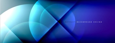 Vektör soyut arkaplan - gölgeler ve ışık efektleri ile sıvı gradyanı üzerinde daire ve çapraz çapraz. Metin için tekno ya da ticari parlak tasarım şablonları