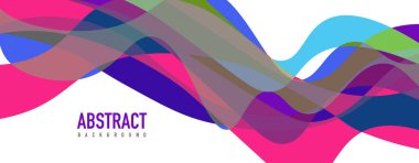 Akışkan dalga renkli soyut arkaplan. Dinamik renkli canlı vektör tasarımı