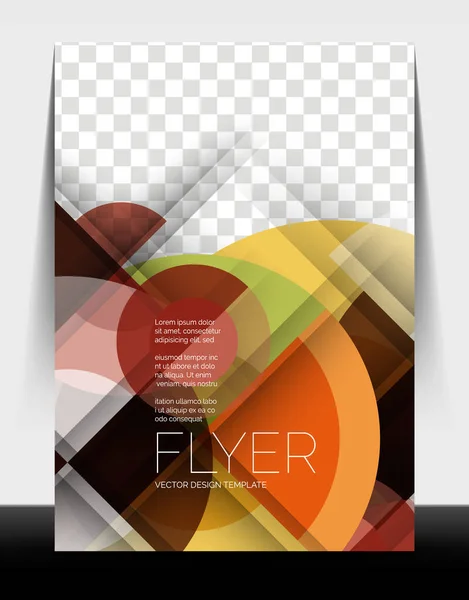 A4 flyer annual report circle design, vector background print template — 스톡 벡터