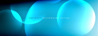 Vektör soyut arka plan sıvı baloncuk daireleri, gölgeler ve ışık efektleri ile sıvı gradyan. Metin için parlak tasarım şablonları