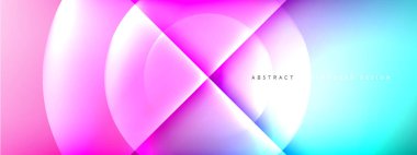 Vektör soyut arkaplan - gölgeler ve ışık efektleri ile sıvı gradyanı üzerinde daire ve çapraz çapraz. Metin için tekno ya da ticari parlak tasarım şablonları