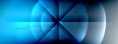 Vektör soyut arkaplan - gölgeler ve ışık efektleri ile sıvı gradyanı üzerinde daire ve çapraz çapraz. Metin için tekno ya da ticari parlak tasarım şablonları