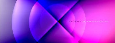 Vektör soyut arkaplan - gölgeler ve ışık efektleri ile sıvı gradyanı üzerinde daire ve çapraz çapraz. Metin için tekno ya da ticari parlak tasarım şablonları