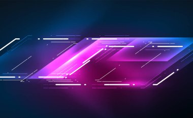 Dinamik neon parlak, soyut bir arkaplan. İş veya teknoloji sunumu, İnternet posteri veya web broşürü kapağı, duvar kağıdı için modaya uygun soyut düzen şablonu
