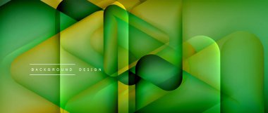 Üçgen geometrik soyut arkaplanı şekillendirir. Üç boyutlu gölge efektleri ve sıvı eğimleri. Metin mesajınız için modern üstüste bindirme formları duvar kağıdı