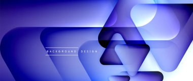 Üçgen geometrik soyut arkaplanı şekillendirir. Üç boyutlu gölge efektleri ve sıvı eğimleri. Metin mesajınız için modern üstüste bindirme formları duvar kağıdı