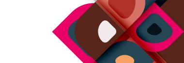 Soyut yuvarlak şekiller ve gölge efektleri tekrarlanan vektör modern geometrik arkaplan kümesi