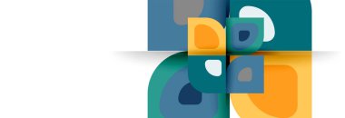 Soyut yuvarlak şekiller ve gölge efektleri tekrarlanan vektör modern geometrik arkaplan kümesi