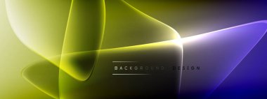 Vektör soyut arkaplan - sıvı kabarcıklar, gölgeler ve ışık efektleri ile sıvı gradyan şekiller. Metin için parlak tasarım şablonu