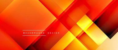 Kare şekiller bileşimi, akışkan geometrik soyut arkaplan. 3B gölge efektleri, modern tasarım şablonu