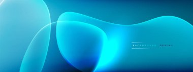 Vektör soyut arkaplan - sıvı kabarcıklar, gölgeler ve ışık efektleri ile sıvı gradyan şekiller. Metin için parlak tasarım şablonu