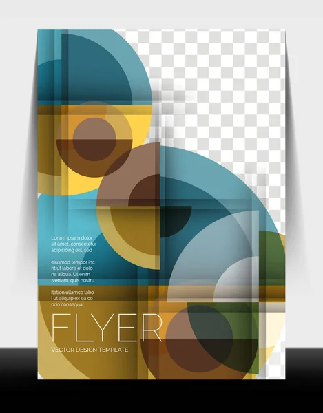 A4 flyer annual report circle design, vector background print template — 스톡 벡터