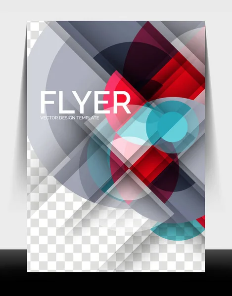 A4 flyer annual report circle design, vector background print template — 스톡 벡터